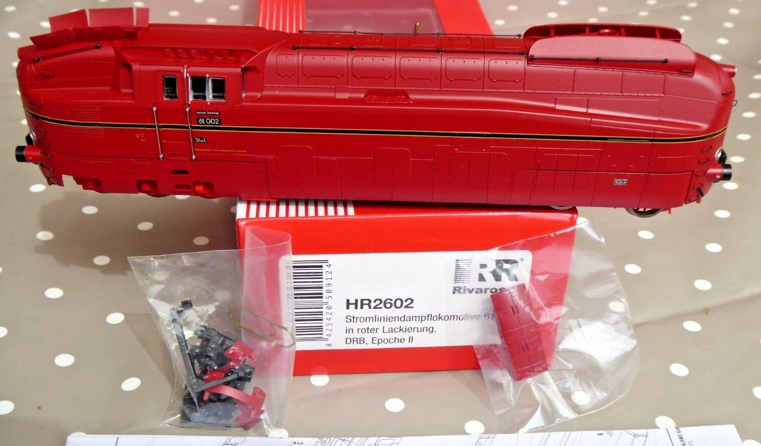 Rivarossi Hr 2602 H0 Steam Br 61 002 Henschel-Wegmann DRG Epoch 2, Top with Dss