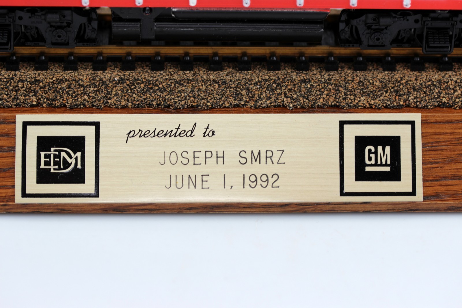 Display Soo Line EMD GE Locomotive #340 Presented to Joseph Smrz on June 1, 1992