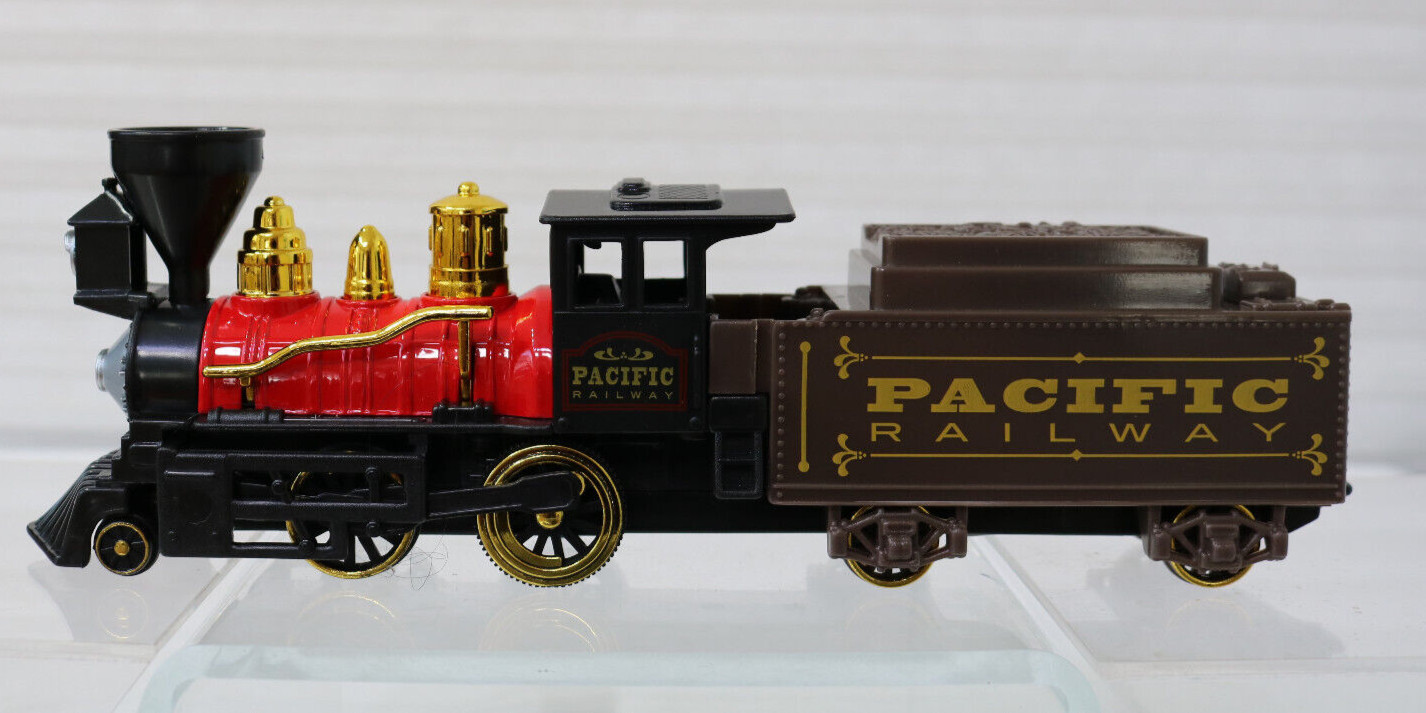 Steam Engine/Tender Black Pilot/Cow Catcher Red Boiler Brown Tender Pacific RR