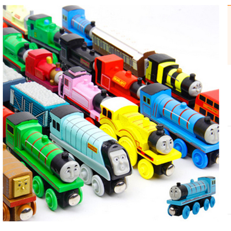 A set of 29 styles of Thomas and friends cartoon wooden train head model toys