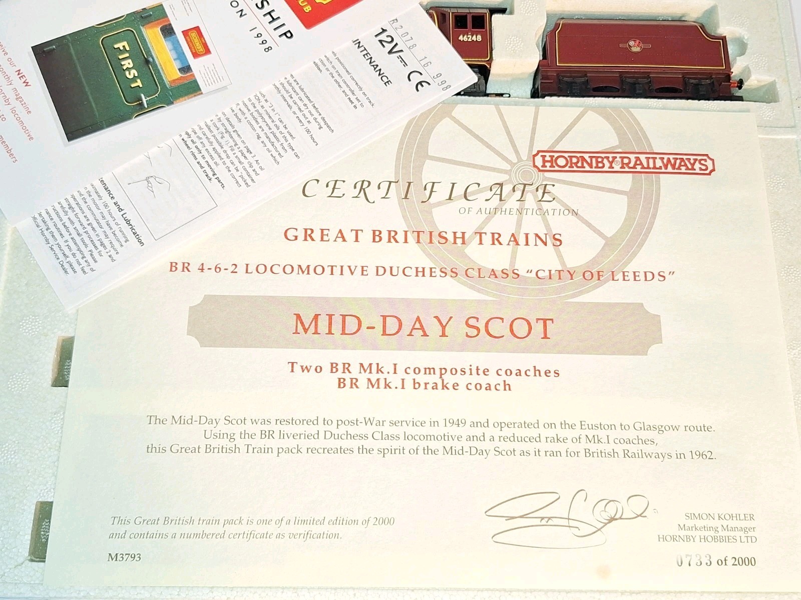 Hornby R2078 The Mid-Day Scot Train Pack Ltd Edit. Mint, Unused. OO Scale.Boxed