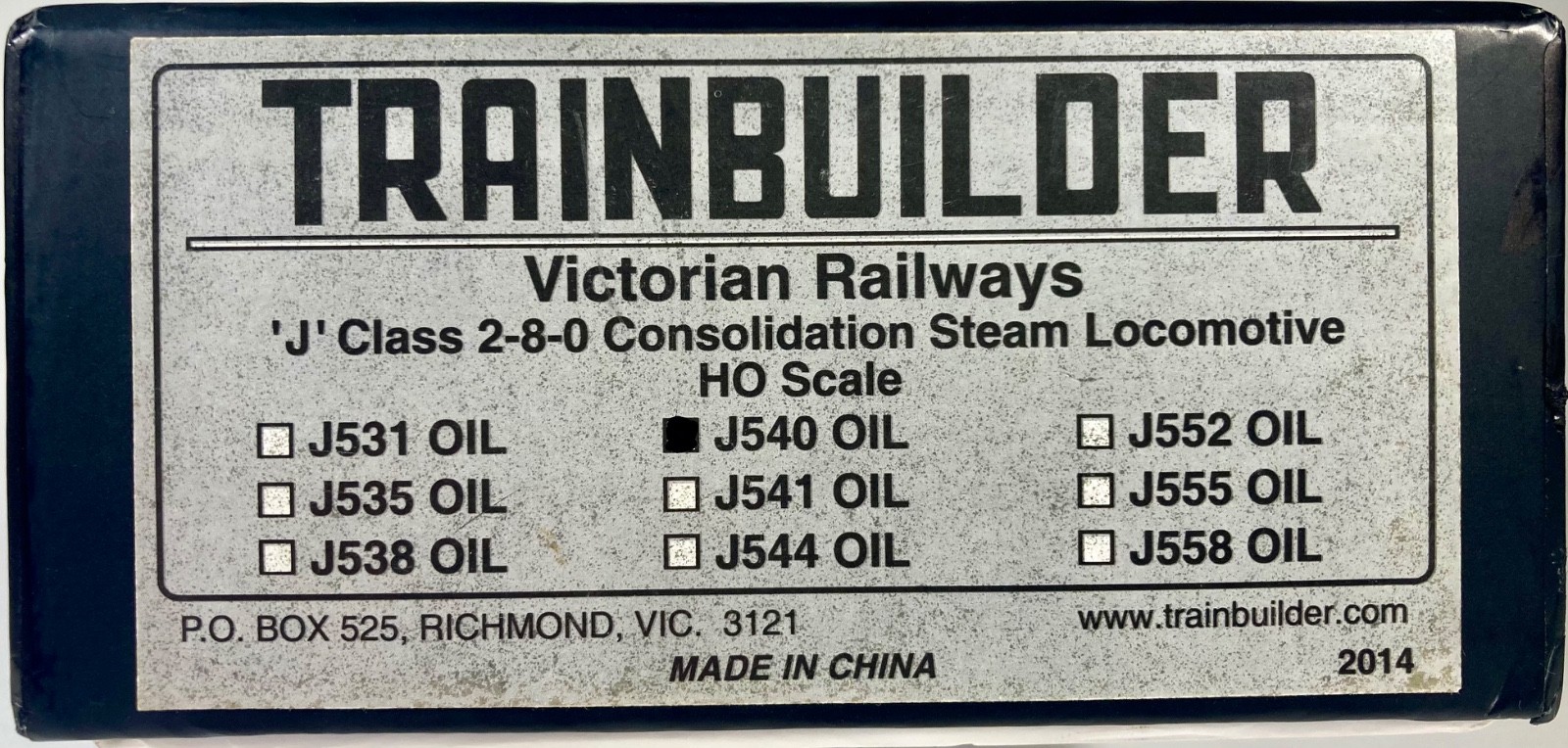 Trainbuilder – Victorian Railways – J Class # J540 Black & Red Steam Locomotive