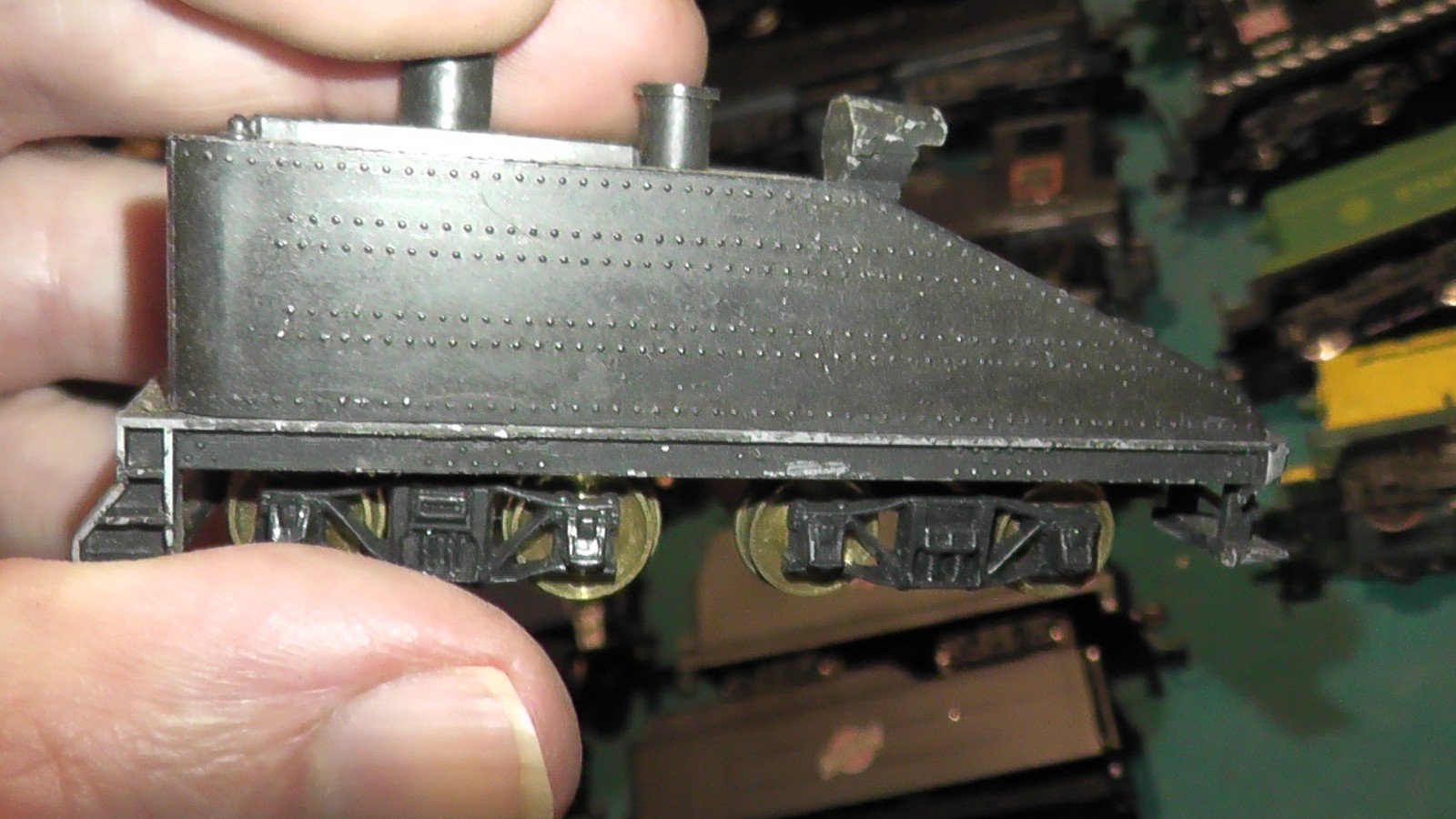ho coal tender car only mantua ? brass wheels diecast slopeback