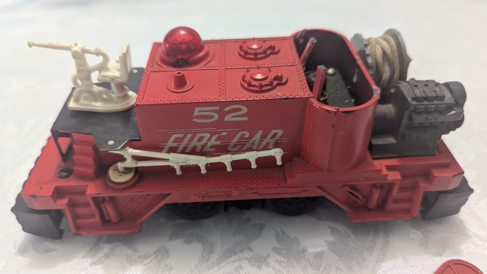 Vtg Lionel O Gauge No 52 Operating Fire Fighting Car. Built 8/1958. See photos