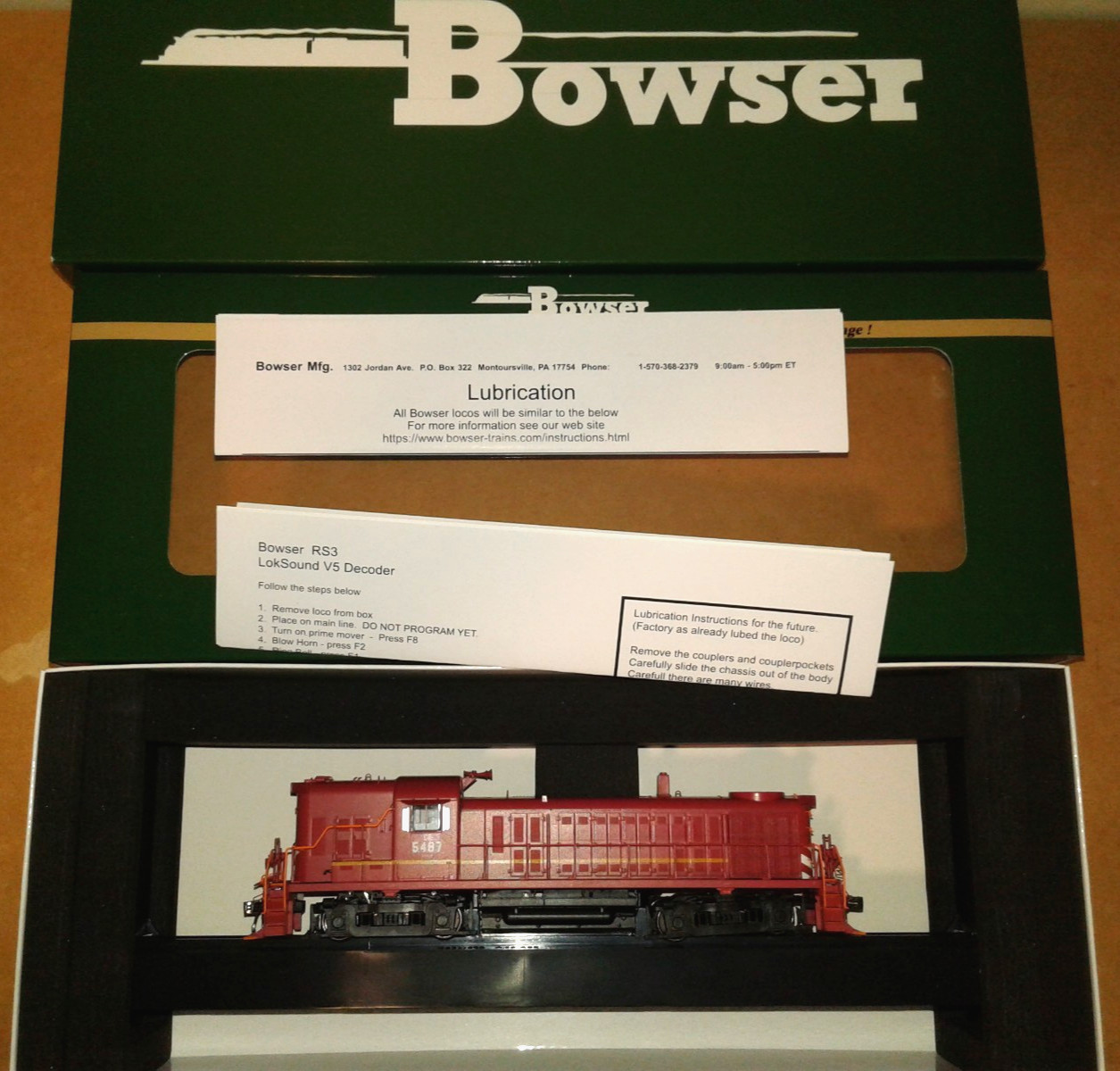 HO SCALE BOWSER ALCO RS-3 HAMMERHEAD CONRAIL EX. LV #5487 25249