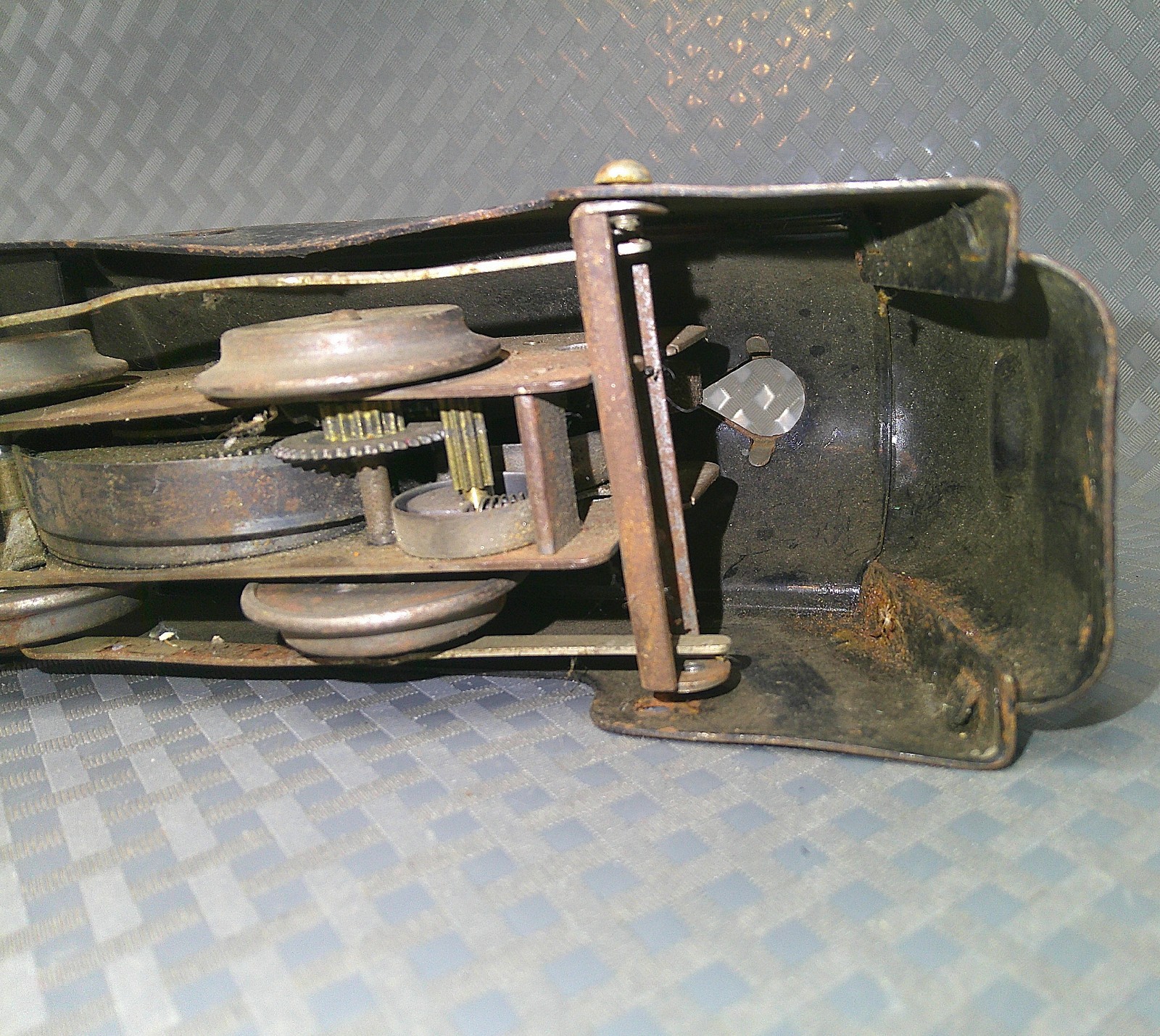 Vintage 1940s Pressed Steel Marx Steam Engine Locomotive Train Metal Black USA