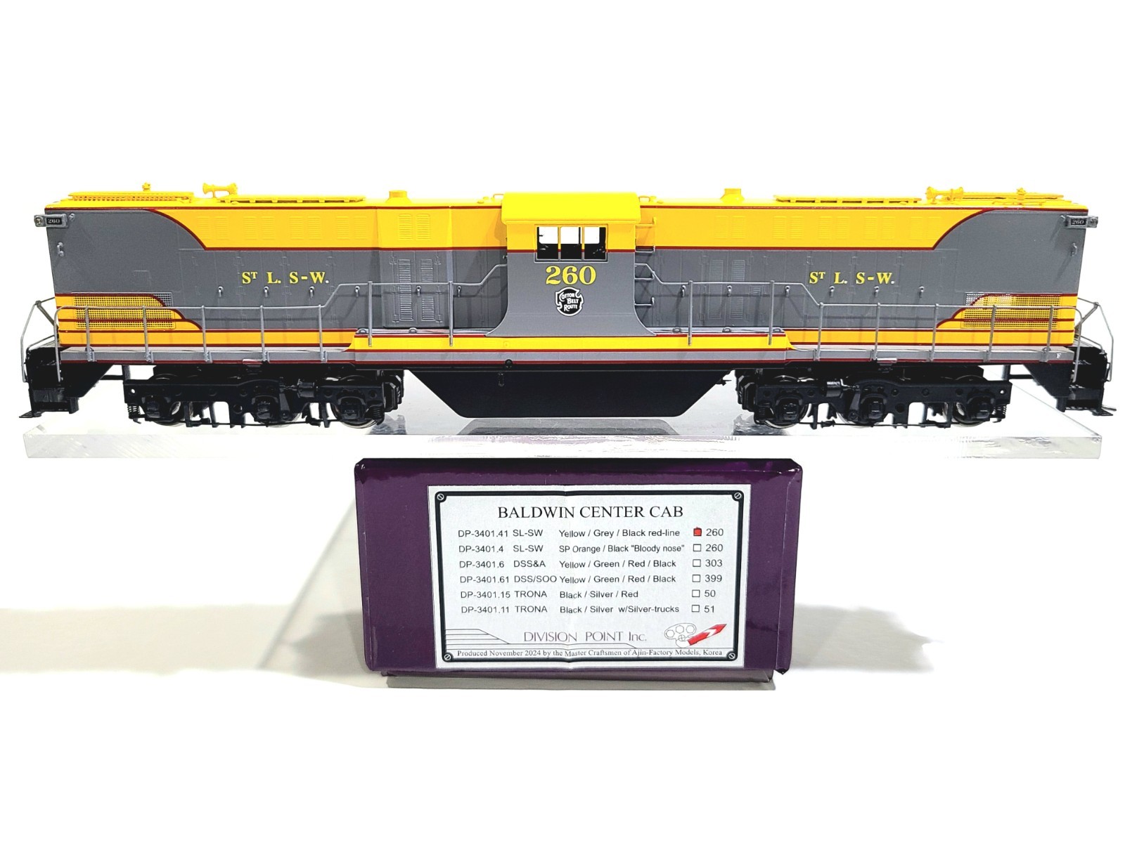 Division Point SLSW Baldwin Center Cab St. Louis SW #260 HO Brass DP-3401.41 DCC