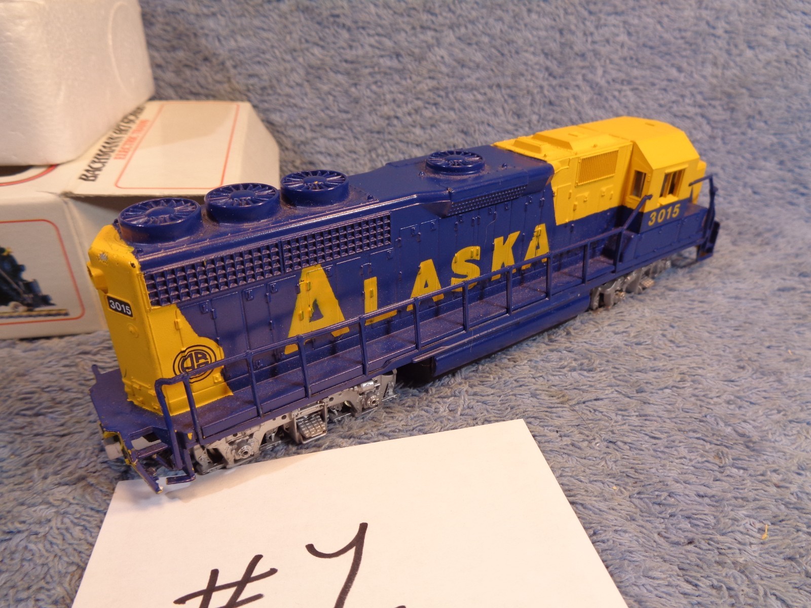Vtg ALASKA RR ARR BACHMANN HO Model Train # 3015 Locomotive Lot Blue & Yellow