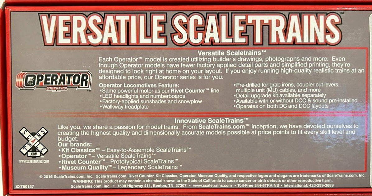 HO ScaleTrains Operator SXT10677 BNSF #974 GE C44-9W Diesel “H1” Scheme