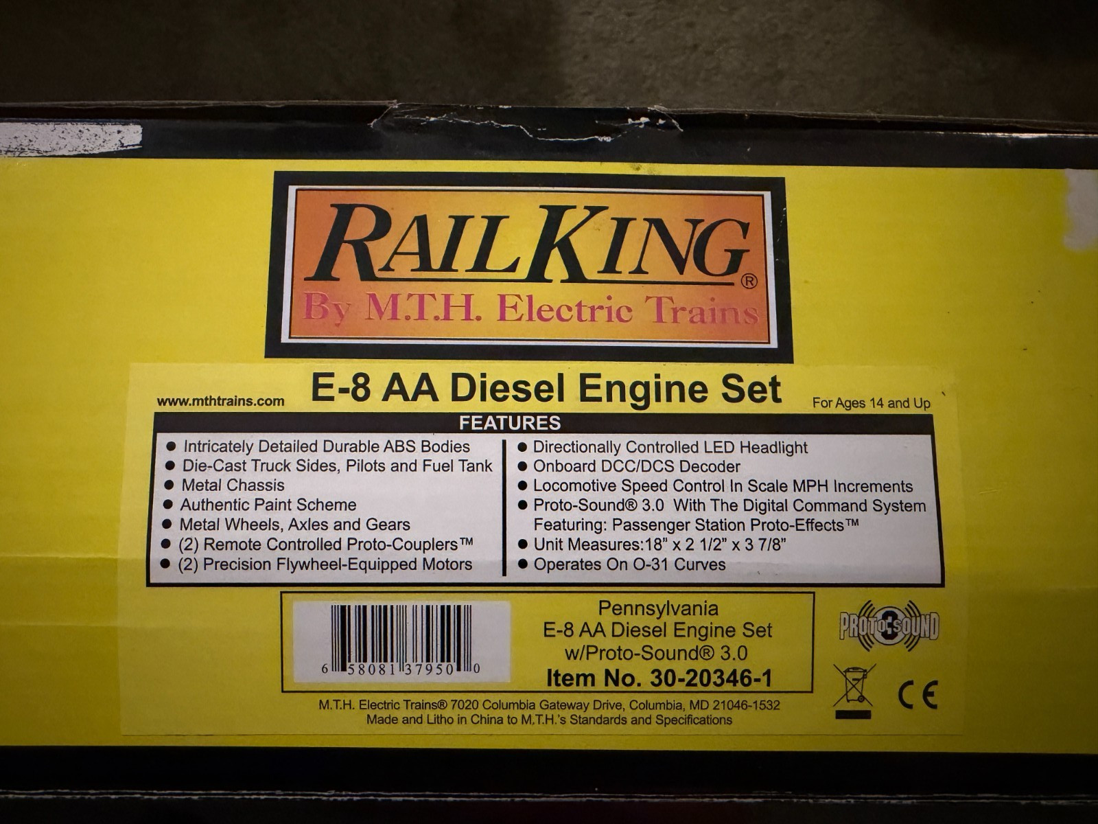 Rail King by MTH Electric Trains E-8 AA Diesel Set Pennsylvania O Gauge