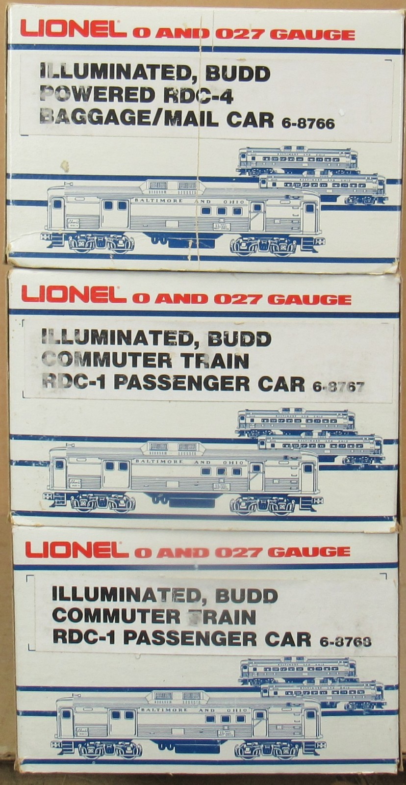 Lionel 1766 B&O RDC Budd Car Set O-Gauge NOS *