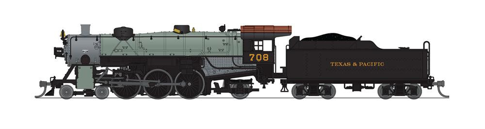 Broadway Limited 8010 N Scale T&P Light Pacific 4-6-2 Gray Boiler Steam #708