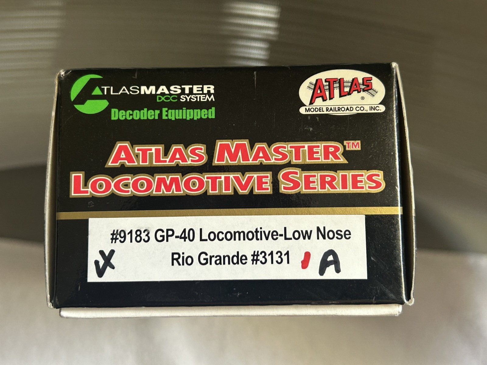 Atlas HO GP-40 locomotive, Rio Grande 3131, Low Nose, DCC Equipped, like NIB