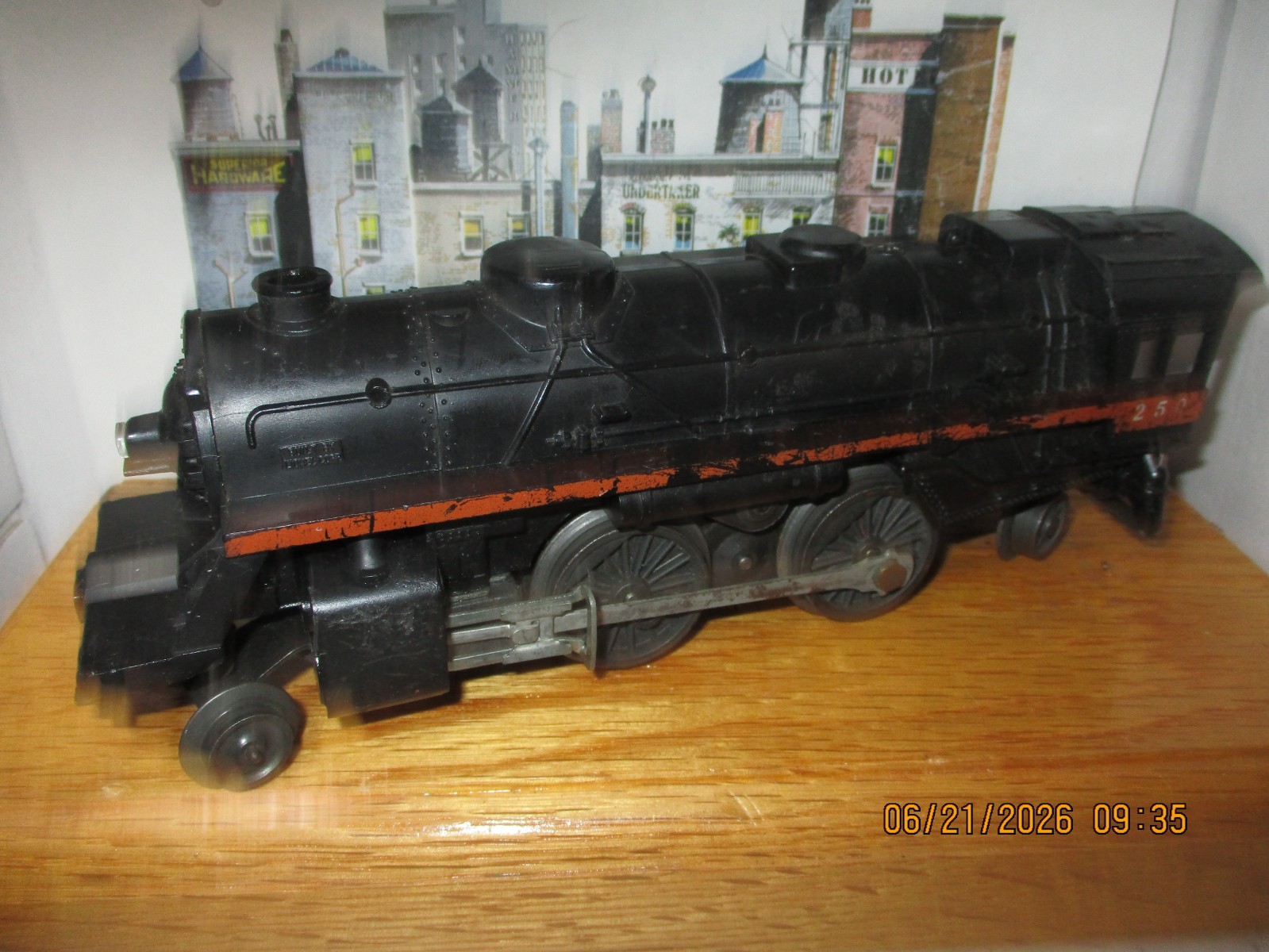 VINTAGE Lionel O GAUGE #250 Steam Locomotive Black Orange Stripe~RUNS