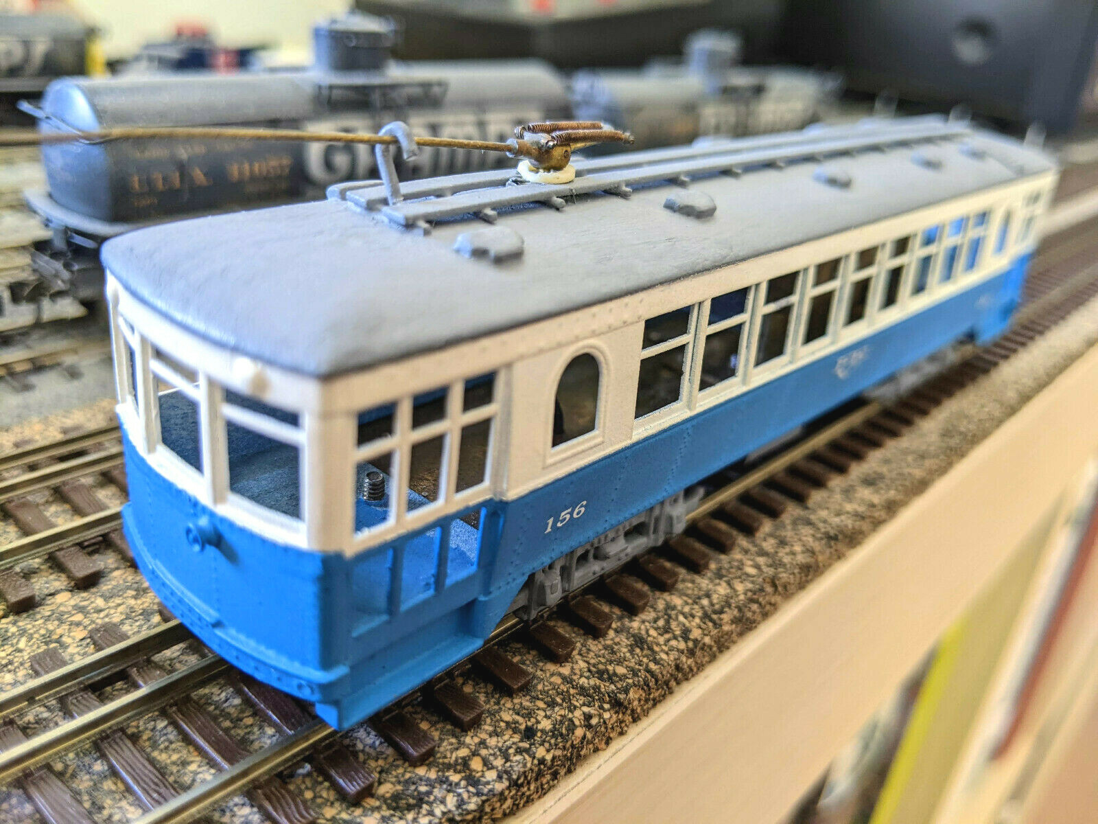 SUPER RARE! *MTS BRASS INTERURBAN TROLLEY CURVESIDER HO *CUSTOM-PAINT *RUNS WELL
