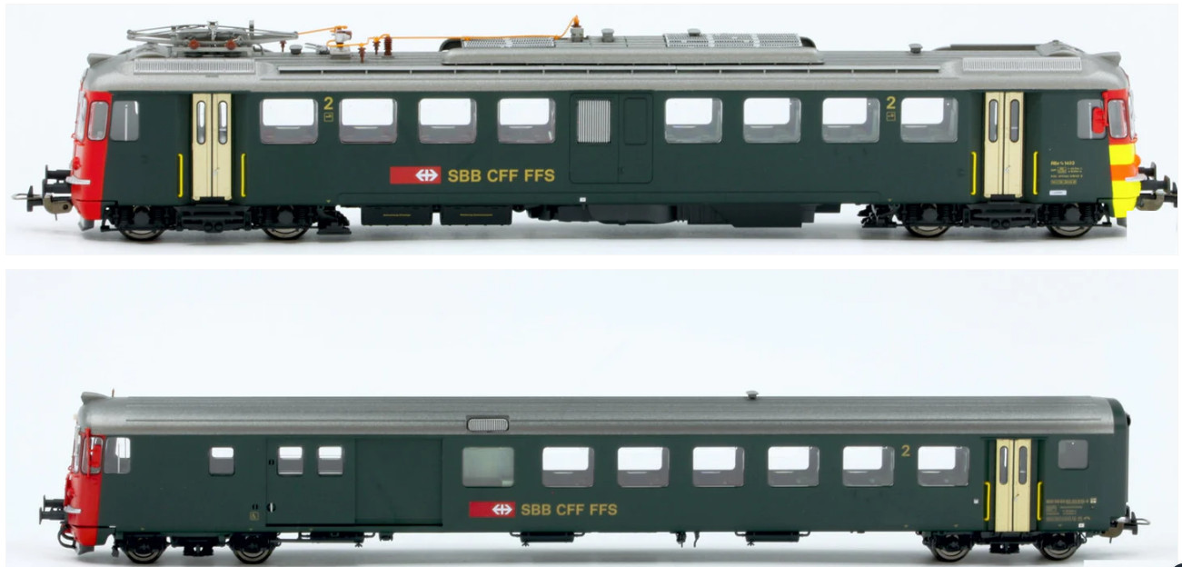 Piko HO DCC 96836 Rbe 4/4 Railcar & Cab Car SBB Seetal IV SOUND NIB