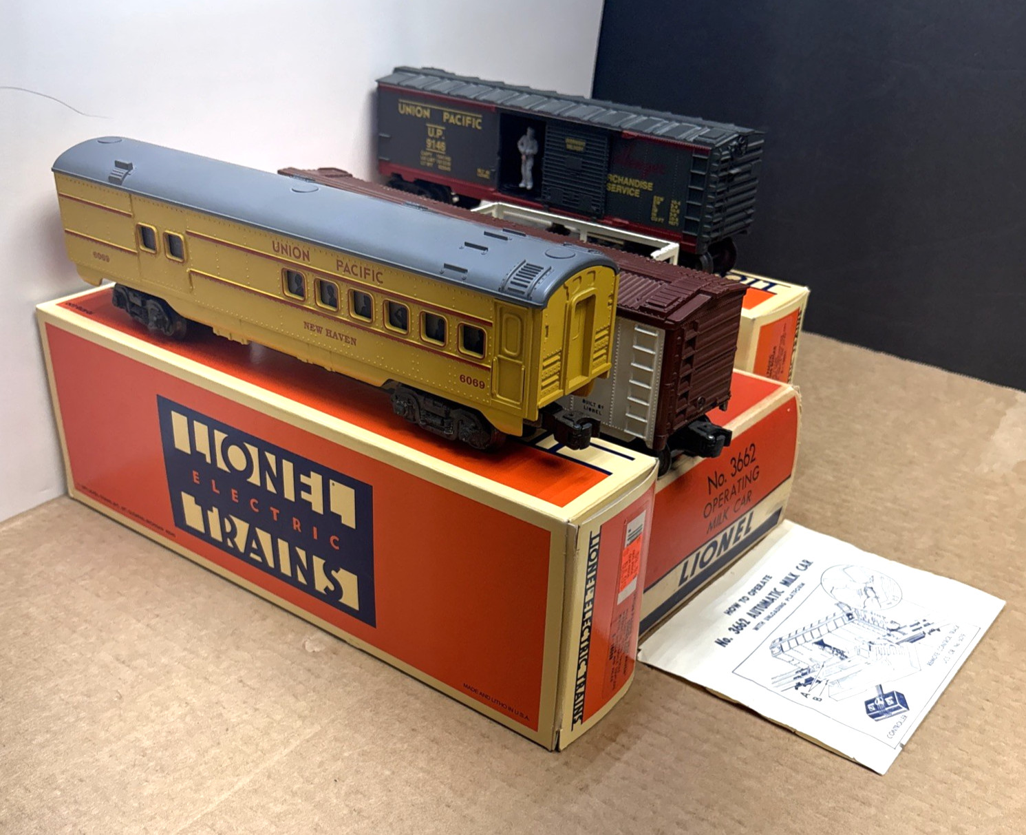 Vintage Lionel O Gauge Electric Trains Union Pacific Vintage Train Car Set
