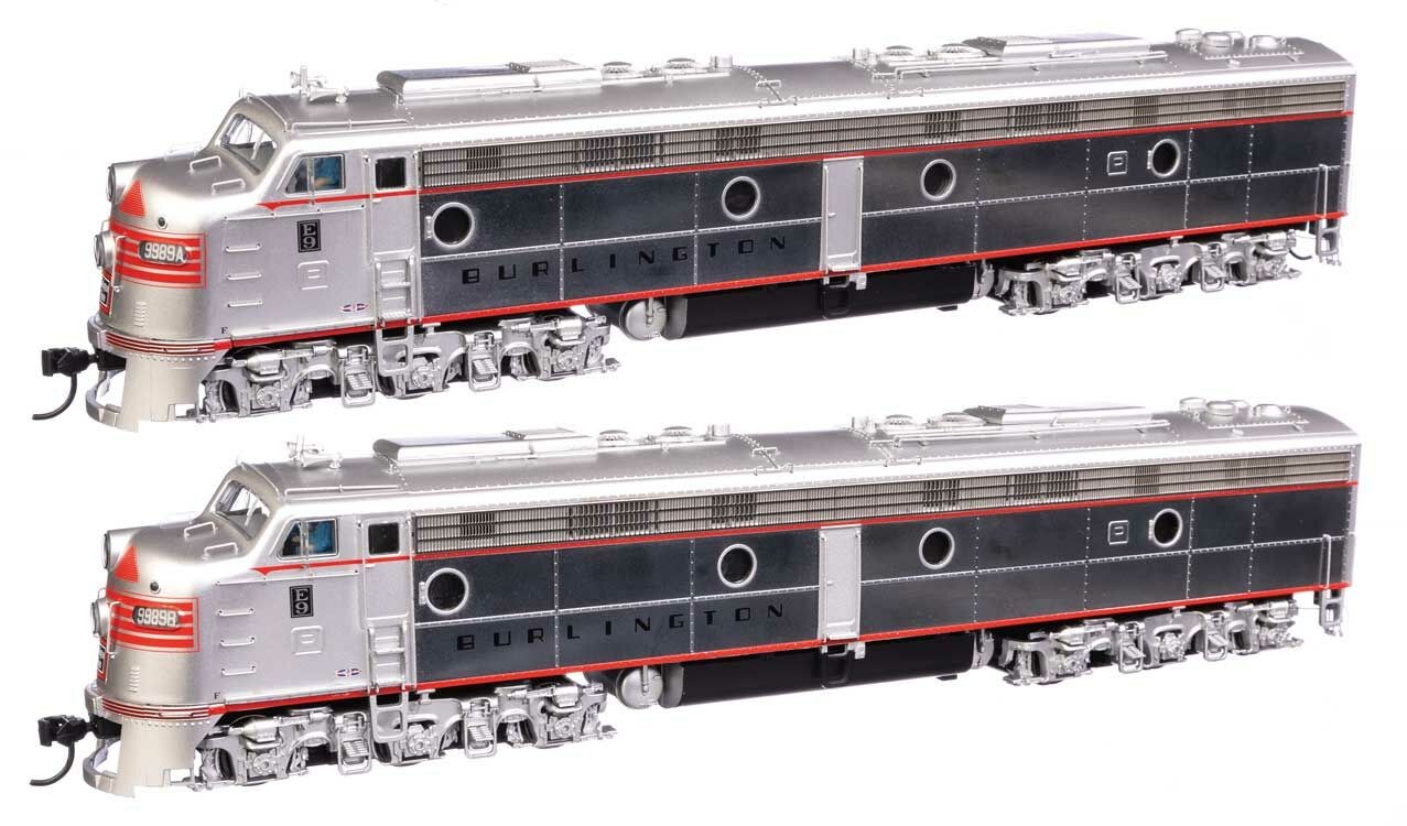 Walthers 920-42914 HO CBQ EMD E9 A-A Diesel Loco with Sound & DCC #9989A & 9989B