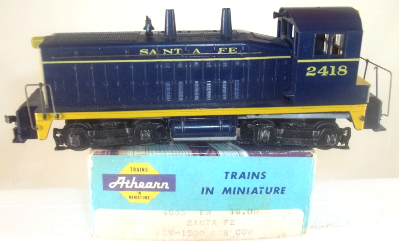 ATHEARN BLUE BOX HO 4005 SW COW PWD FW SANTA FE 2418 OB PAPERWORK RUNS USED