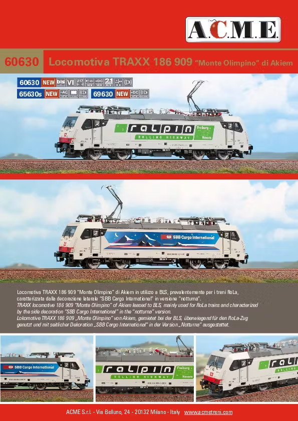ACME 69630 186 909 ”Monte Olimpino” Akiem, Two Different Sides DCC SOUND