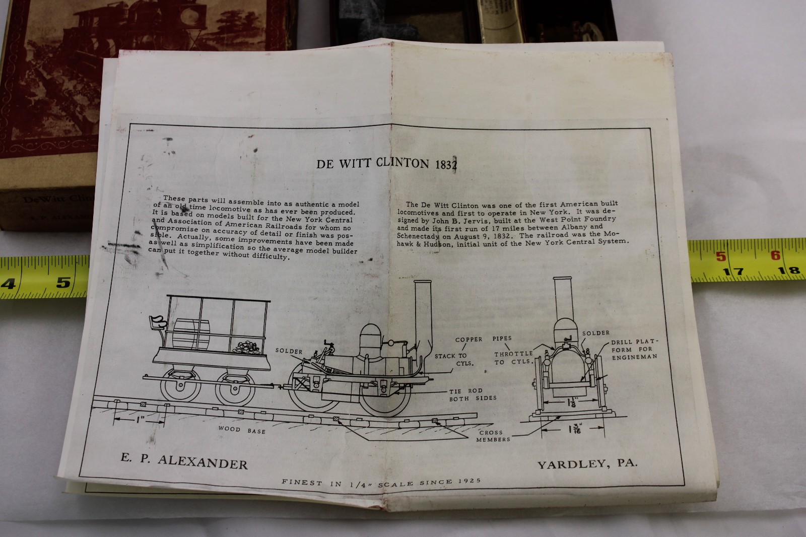 HO / OO – E.P. Alexander – DeWitt Clinton – Vintage 1/4 inch Scale Kit