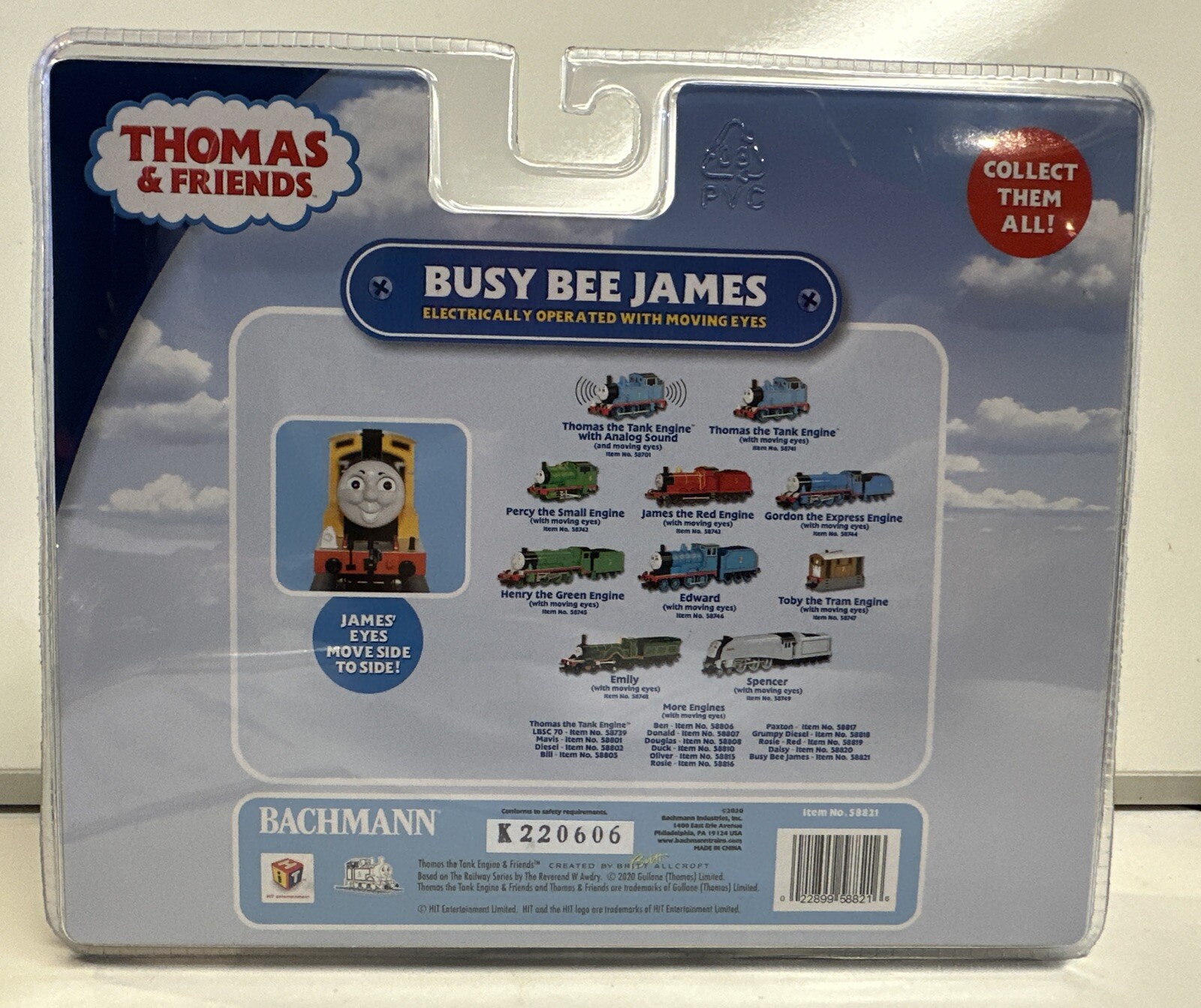 Bachmann HO Scale Thomas & Friends Busy Bee James Engine & Tender #58821