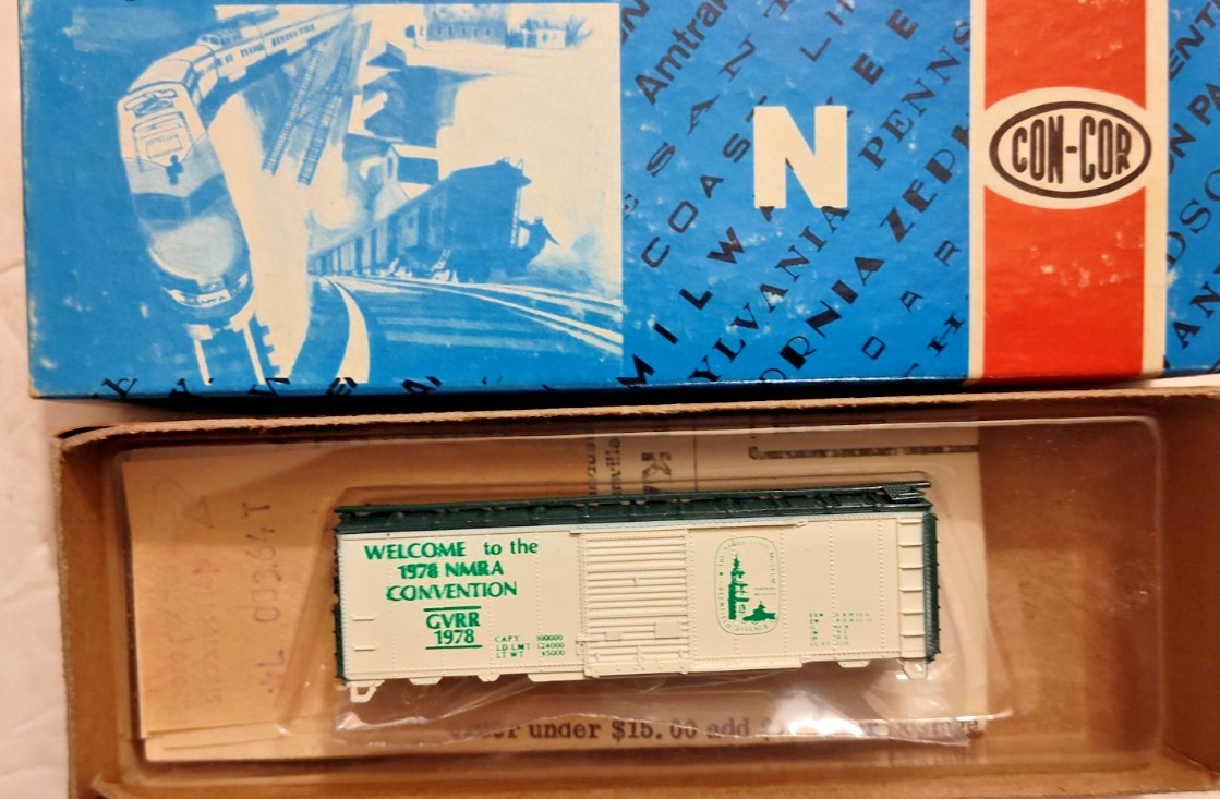 N Scale Con Cor 1978 NMRA Convention box car GVRA 1978