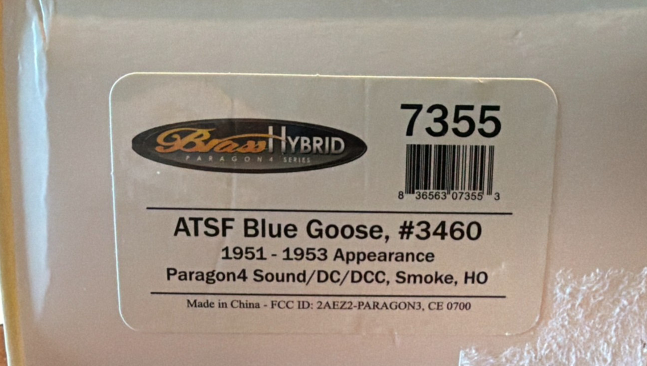 BLI Broadway Limited HO ATSF Blue Goose 3460 1951-1953 Appearance DCC & Sound