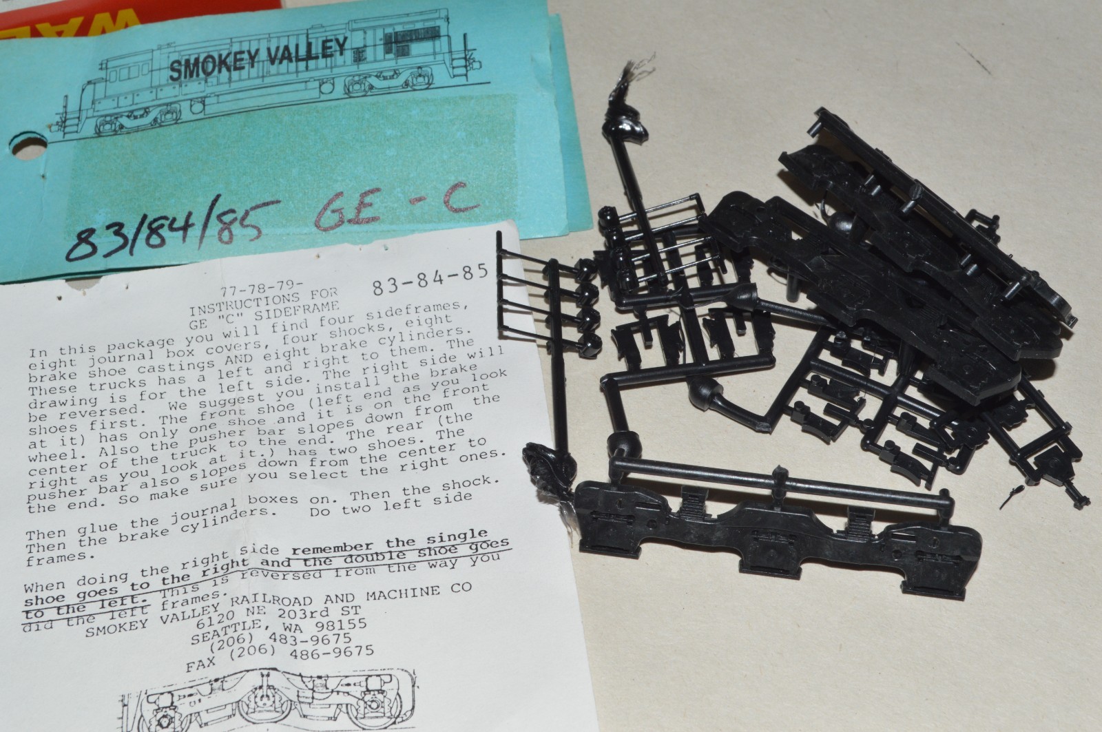 HO scale locomotive PARTS Rail Power Products GE C FB-3 truck sideframes set