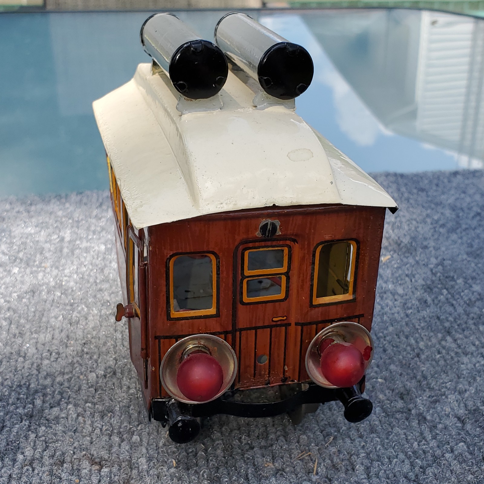 Early Marklin Electric 1 Gauge Trolley Engine and Trailor, #889 On Both, Rare