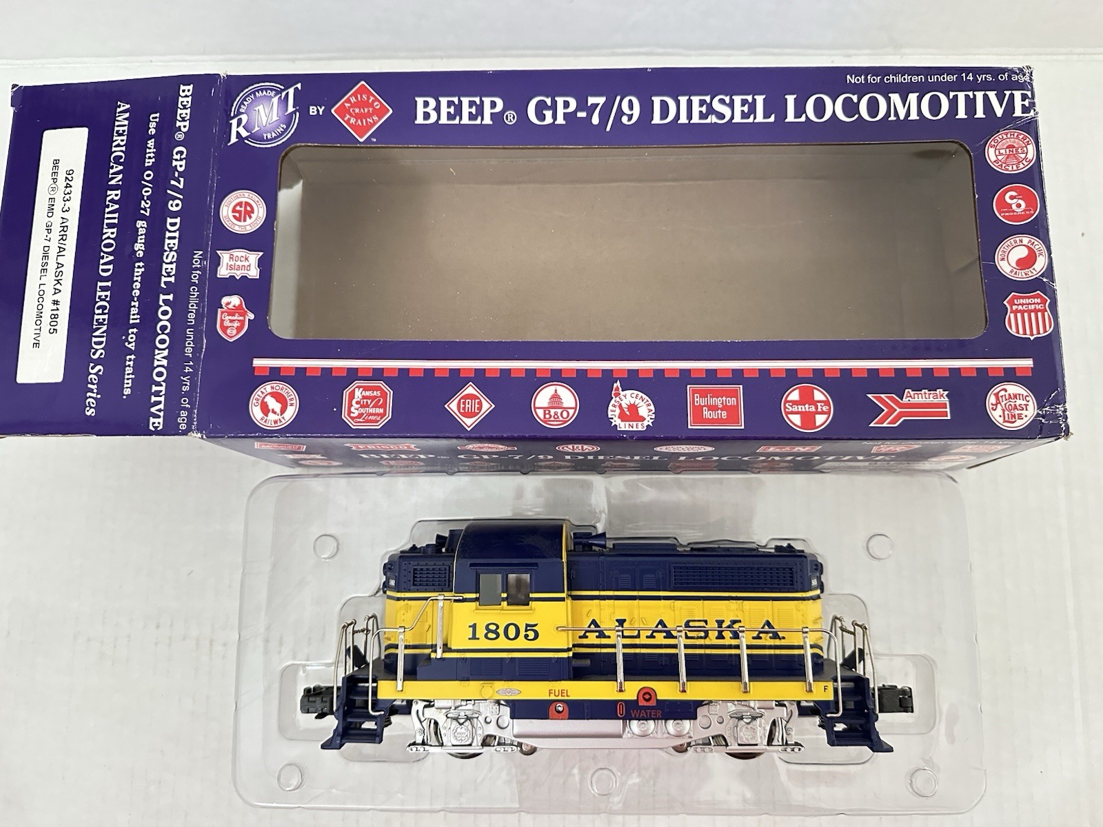 RMT by Aristocraft BEEP O GP-7/9 Diesel 92433-3 ARR/ Alaska #1805 EMD GP-8 Loco