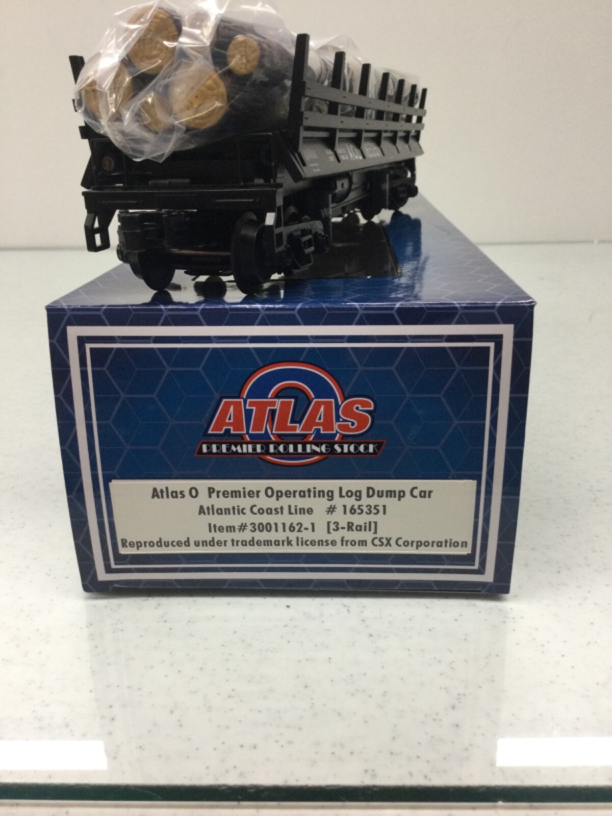 Atlas #3001162 Atlantic Coast Line Operating Log Dump Car 3 Rail NEW O Scale