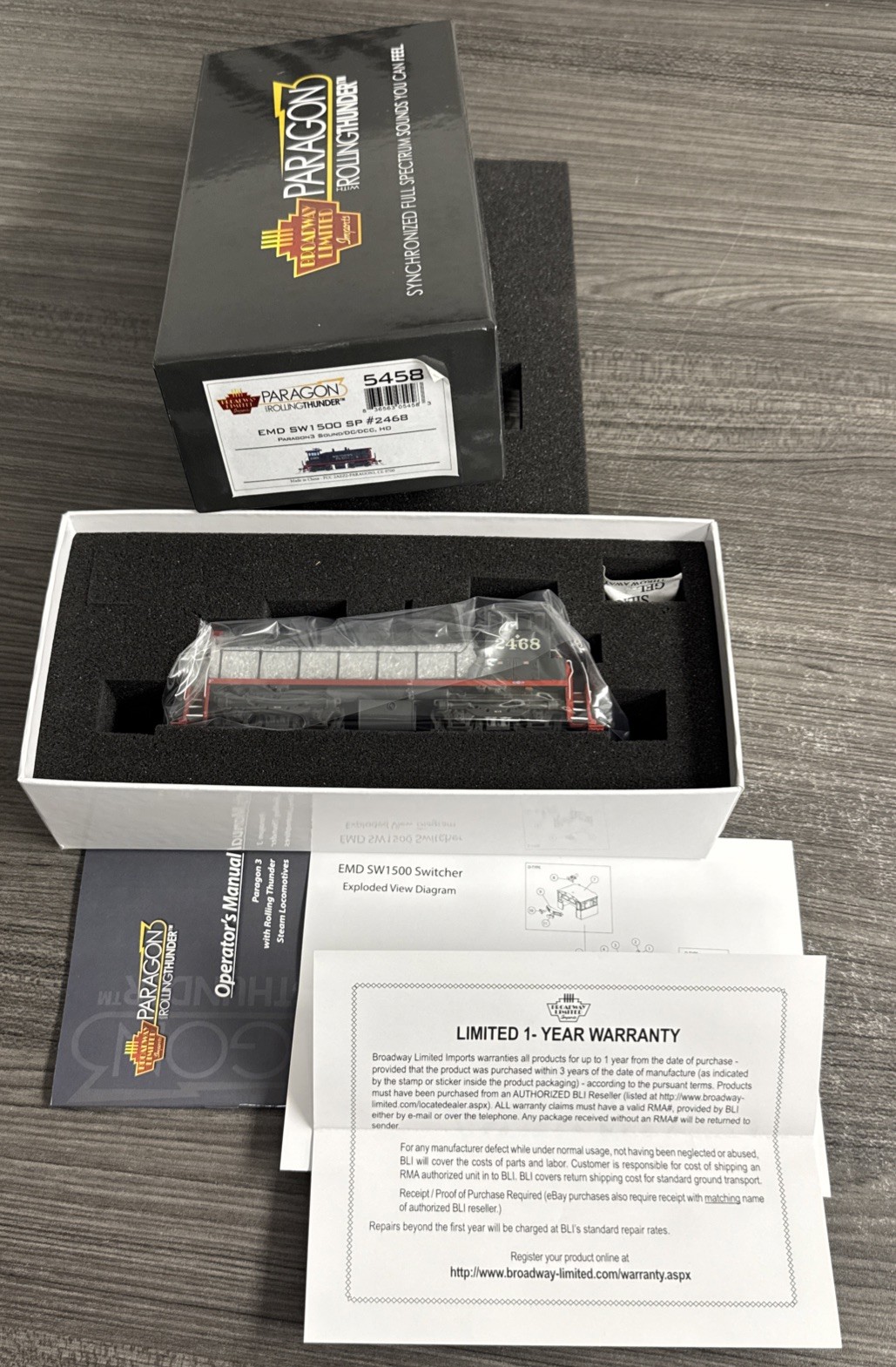 Broadway Limited HO #5458 Southern Pacific EMD SW1500 #2468 w/Paragon3 – LNIB!