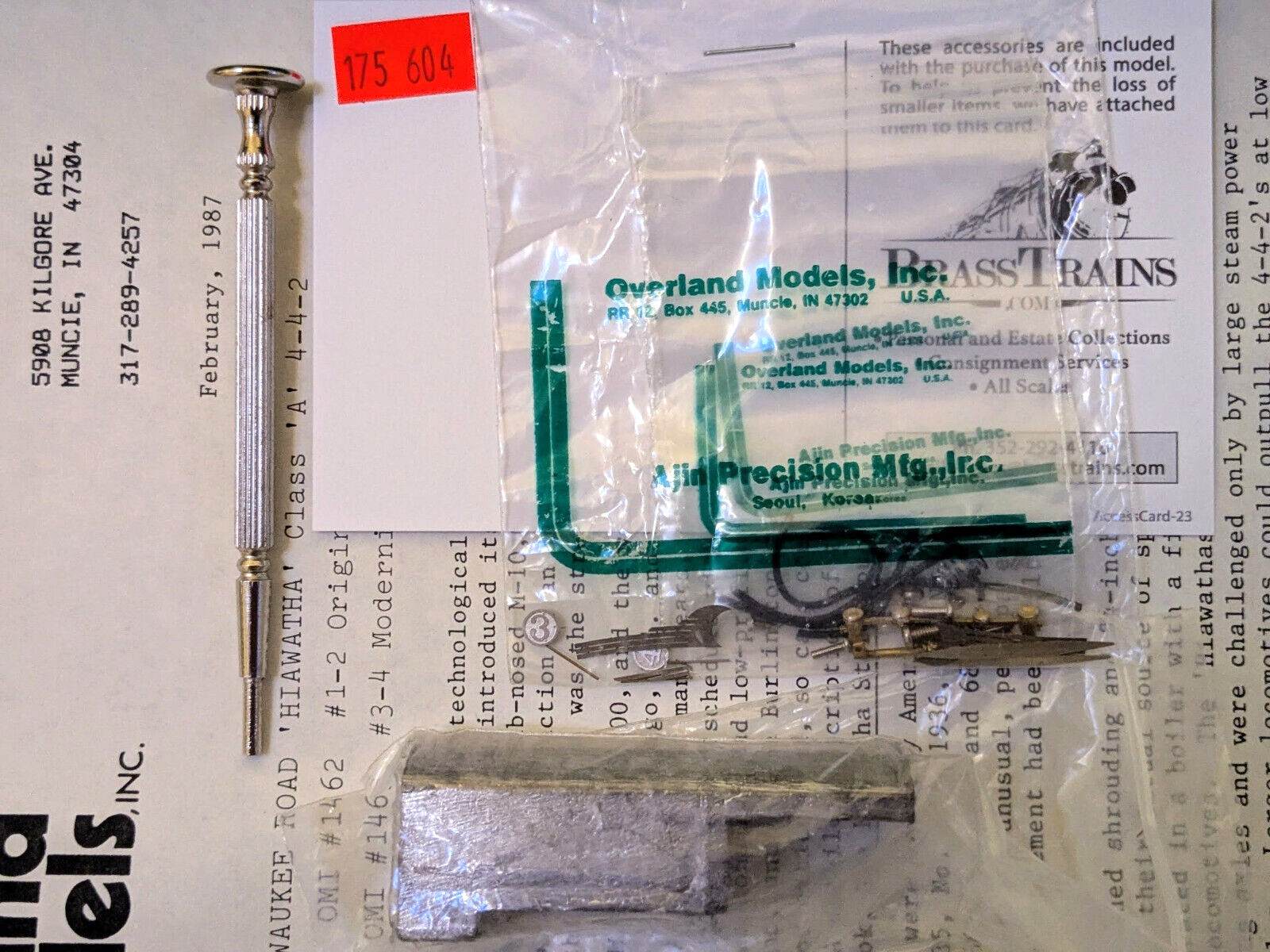 **1 OF 100! OVERLAND BRASS MILW RD CLASS A 4-4-2 #3-4 MODERNIZED HO *”RUNS G@@D!