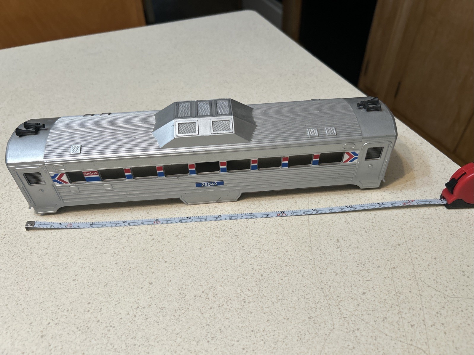K Line Amtrak RDC # 26042 Silver Red White Blue O 27 Plastic Body Only Nice