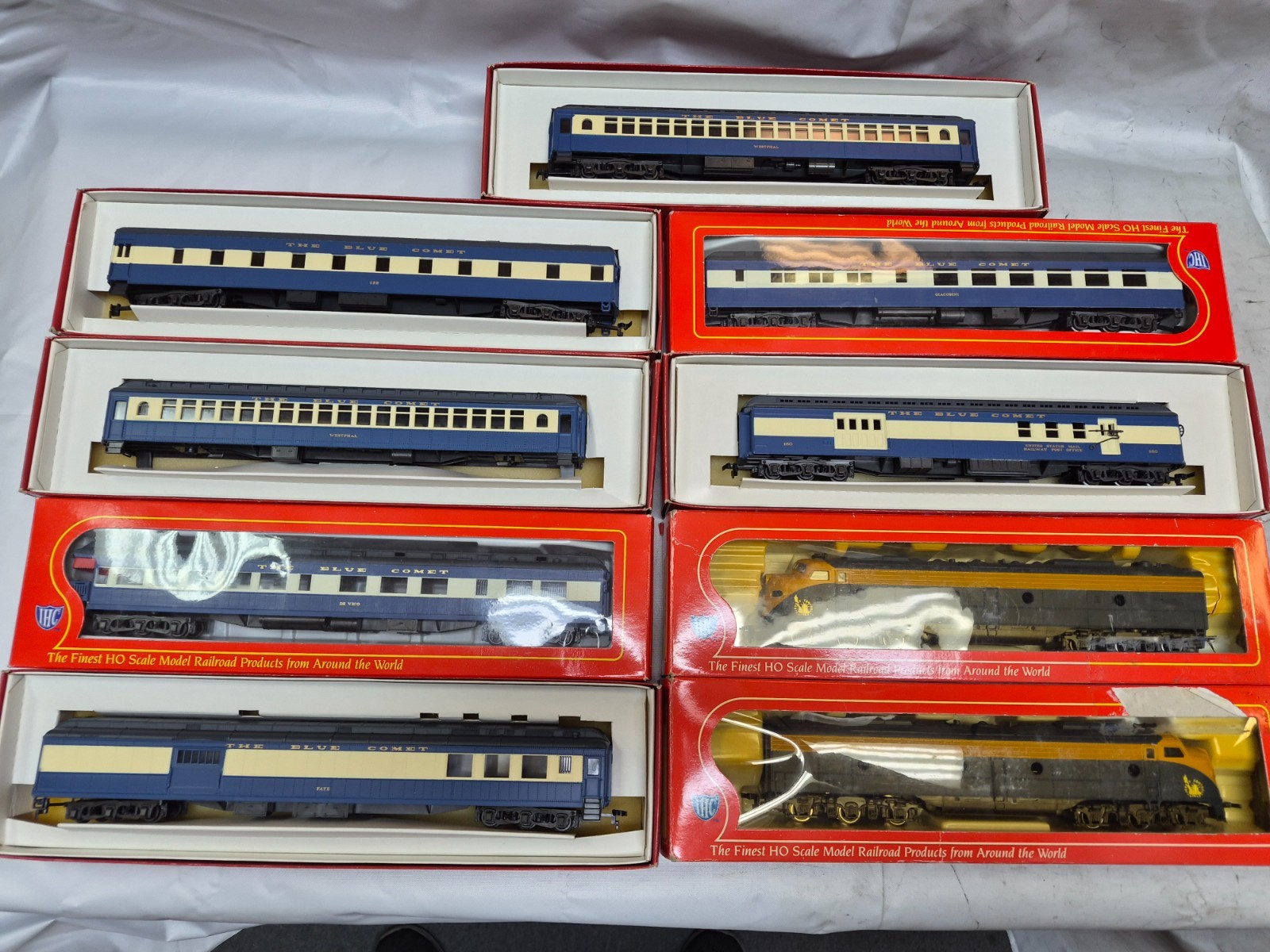 RIVAROSSI & IHC HO JERSEY CENTRAL BLUE COMET 9 PC SET E8 A-A & 7 CARS “SCARCE”