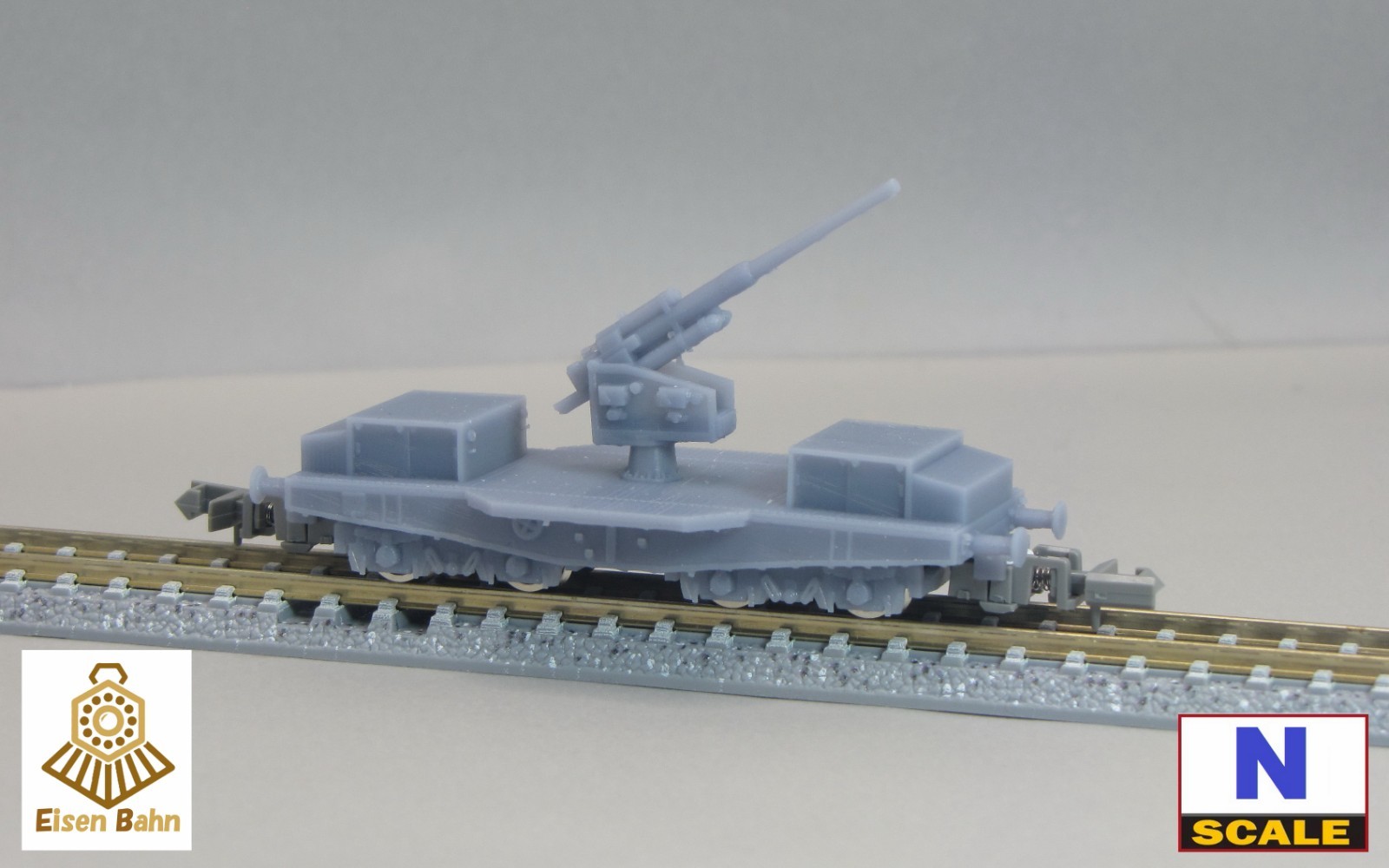 1/160 (N-scale) German SSY Wagon & flak39 /w wheels & coupliers resin kit