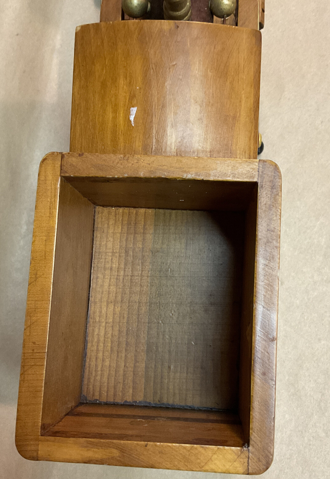 VTG Wooden Train Candy Holder Handmade 10.5” x 3 1/4” Brown Color