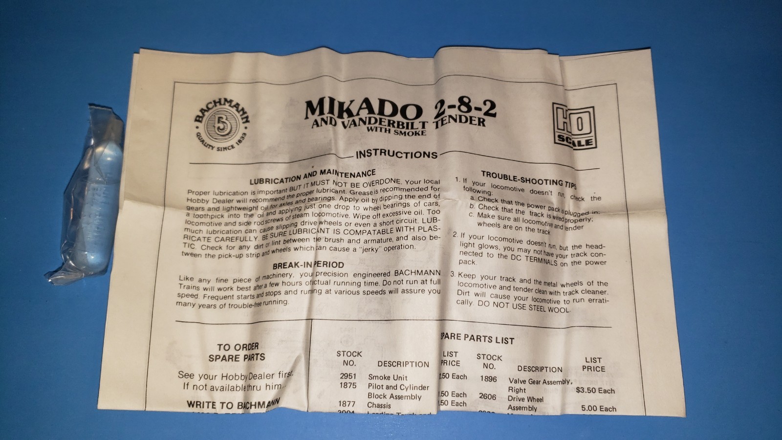 Vintage Bachmann “UNION PACIFIC” HO Mikado 2-8-2 With Smoke & Original Box