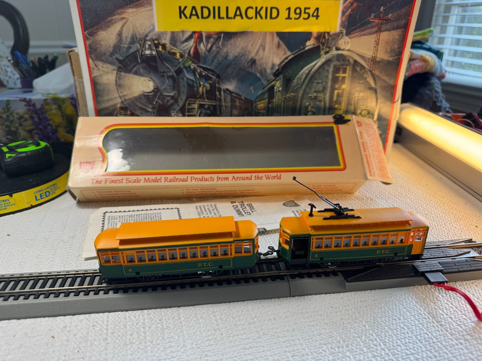 🚂 HO IHC – P.T.C. BRILL TROLLEY – 2 CAR SET-POWERED UNIT LIGHTED💥 H4009