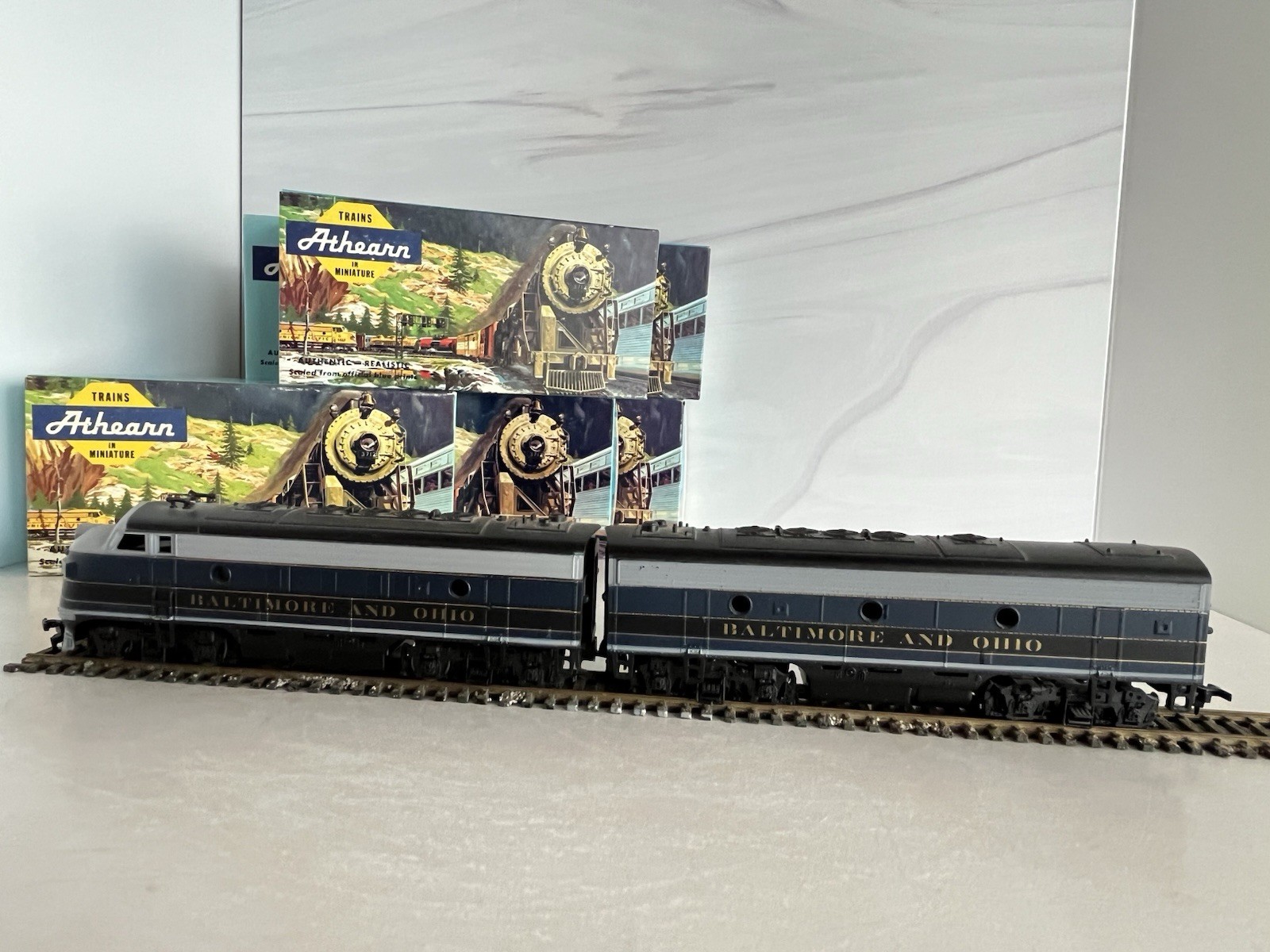 Vintage HO Athearn B&O F7A F7B Passenger Set w/ Cars Blue Box COMPLETE CONSIST