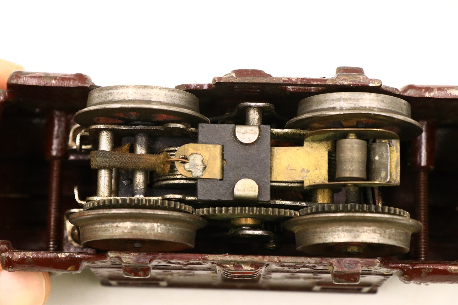 SCARCE Ives 3217 Prewar Cast Iron Locomotive Raised Letter Maroon/Red Accents