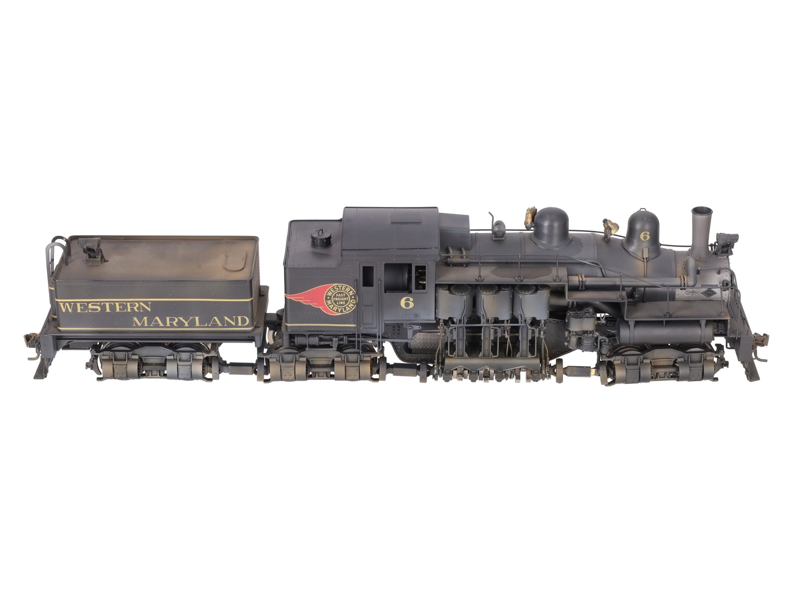 Westside Model Co. O Brass WM Shay Steam Engine & Tender #6 (2-Rail) – Painted