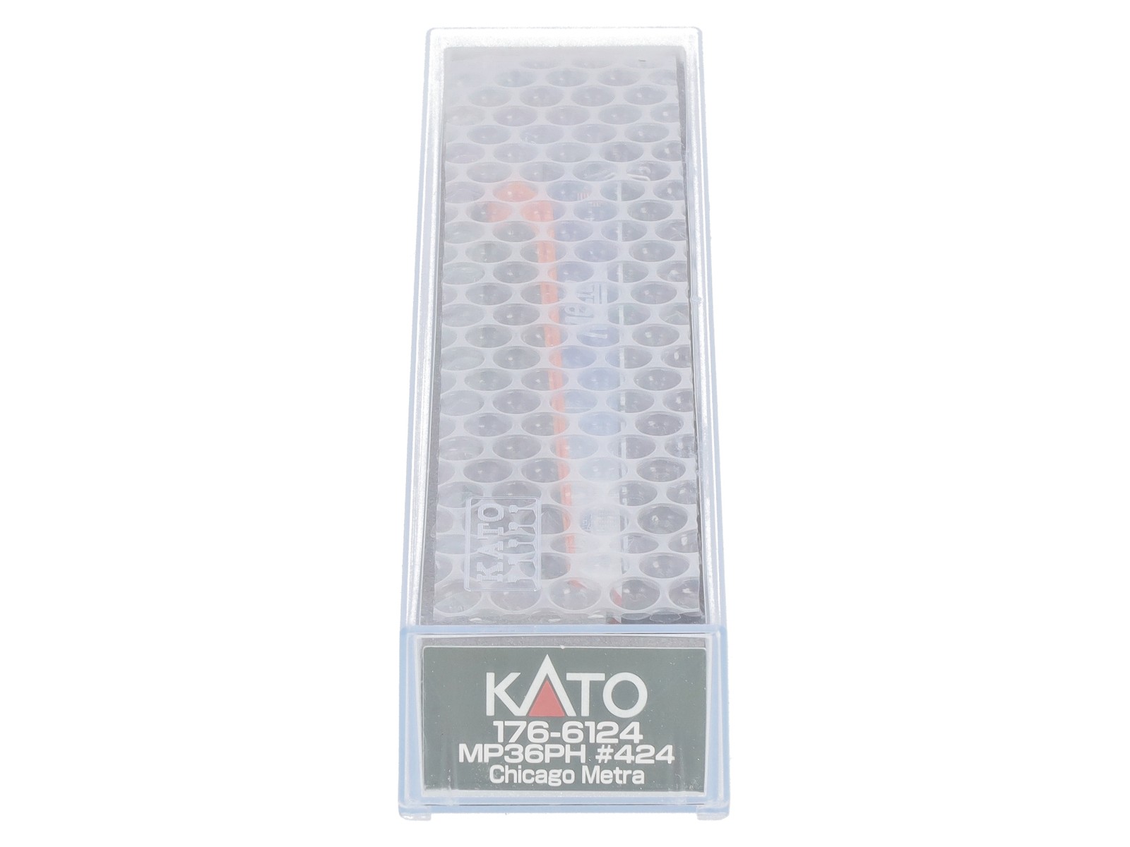 Kato 176-6124-DCC N Chicago Metra Black Roof MP36PH Diesel Locomotive w/DCC #424