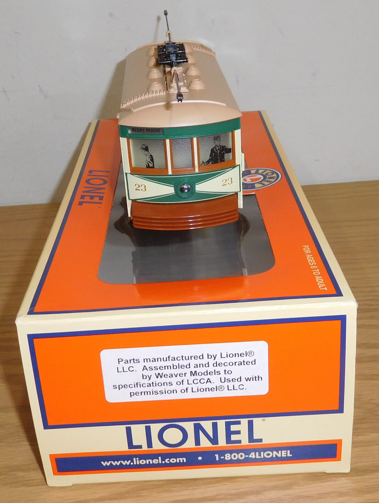 LIONEL 28421 LCCA SACRAMENTO CONVENTION TROLLEY CAR #23 O GAUGE TRAIN MOTORIZED