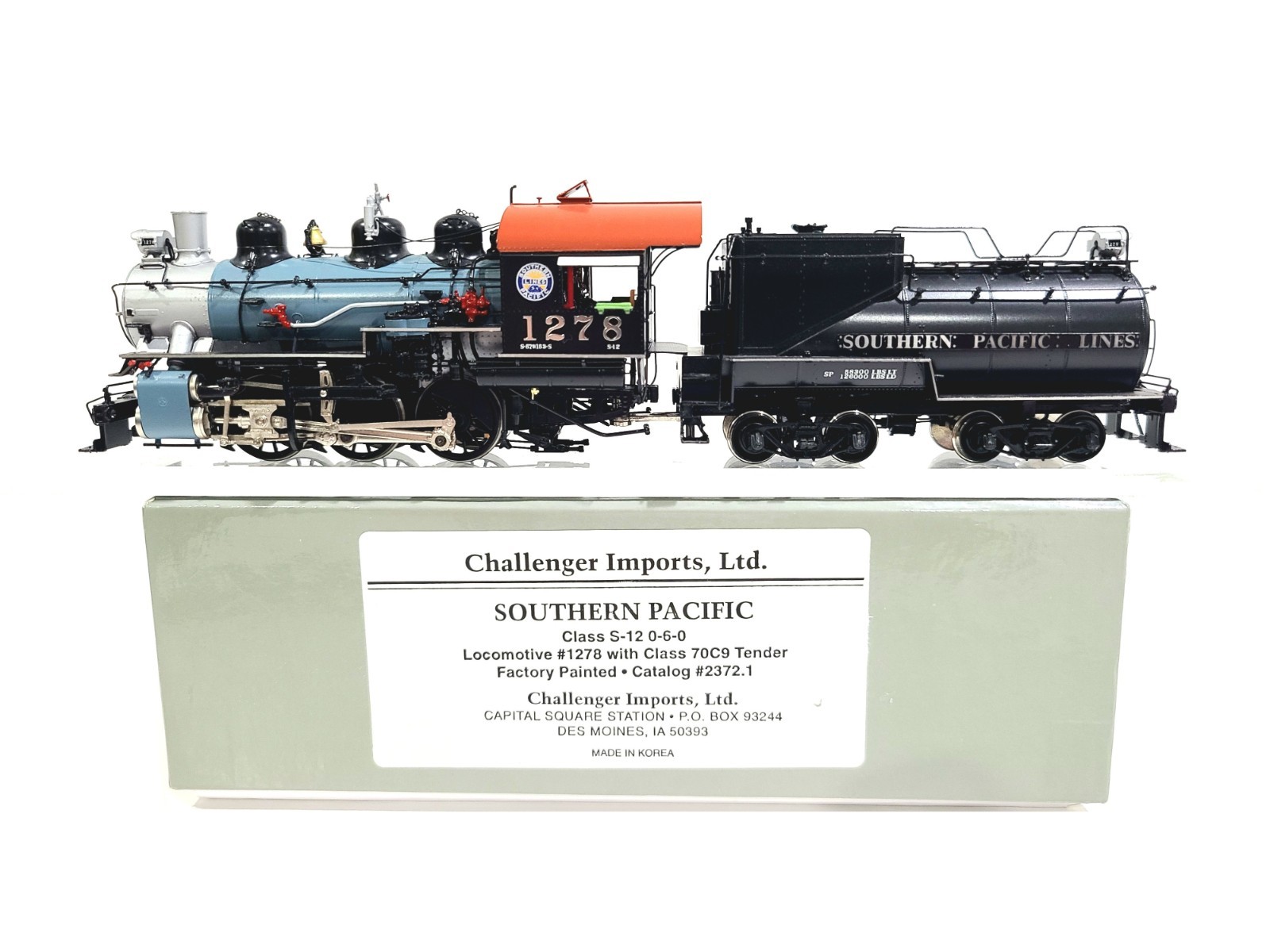 Challenger CIL Boo-Rim SP S-12 0-6-0 Southern Pacific #1278 HO Brass #2372.1