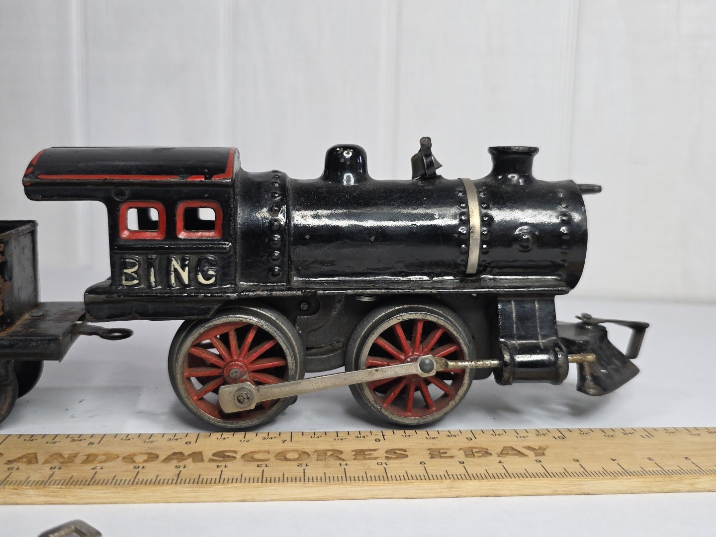As Is Prewar Bing O Gauge Cast Iron Steam Loco Train Wind Up Tin Litho Tender