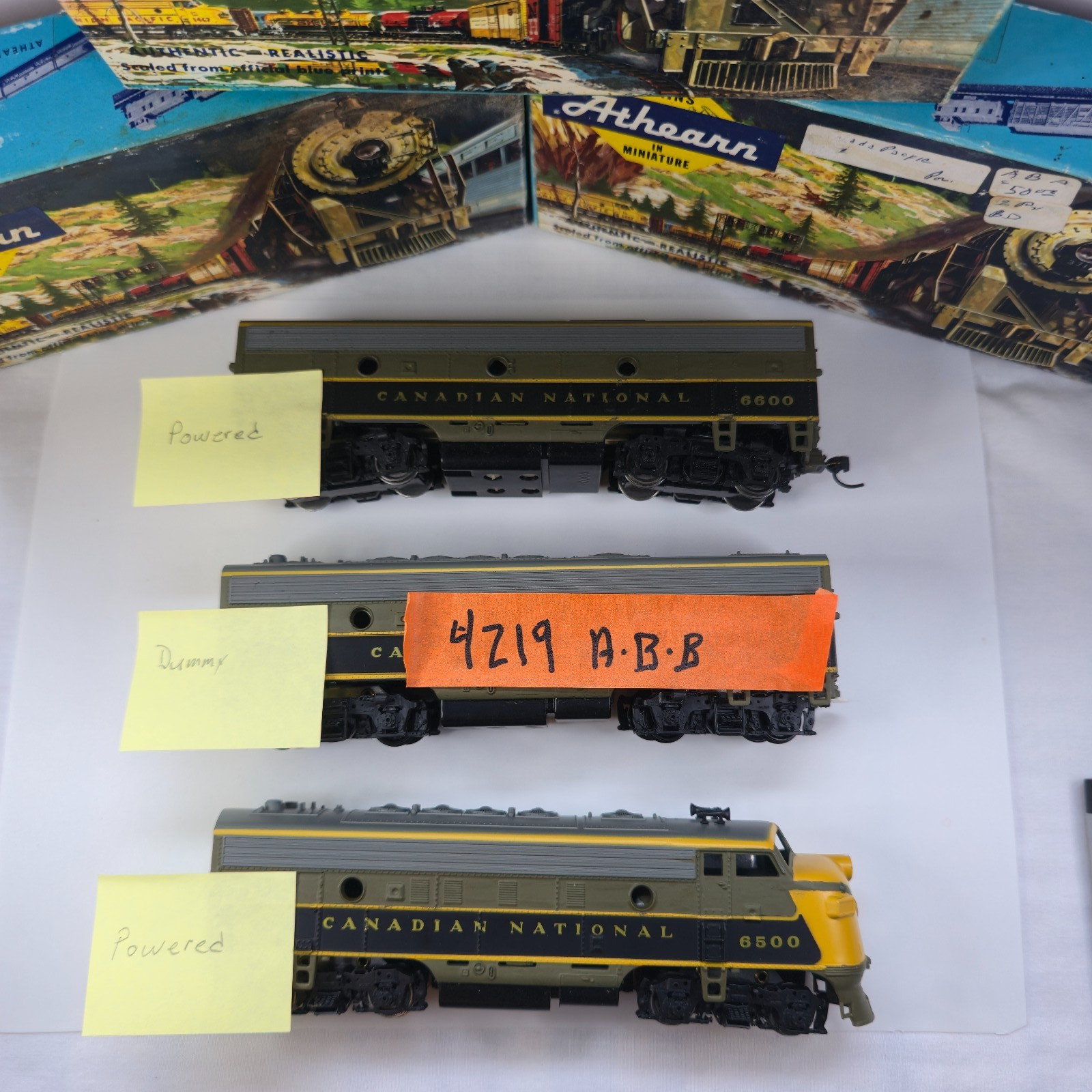 Vntg Athearn HO Canadian National F7A Powered F7B Powered + Dummy B Unit Tested