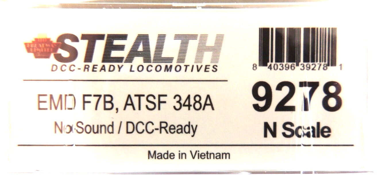 BRAND NEW BROADWAY LTD. STEALTH MODE N GAUGE ATSF F7A & F7B DIESEL PAIR