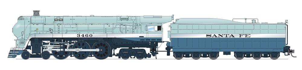 BROADWAY LTD HO BRASS HYBRID ATSF BLUE GOOSE #3460 STEALTH DC/DCC READY PN 7394